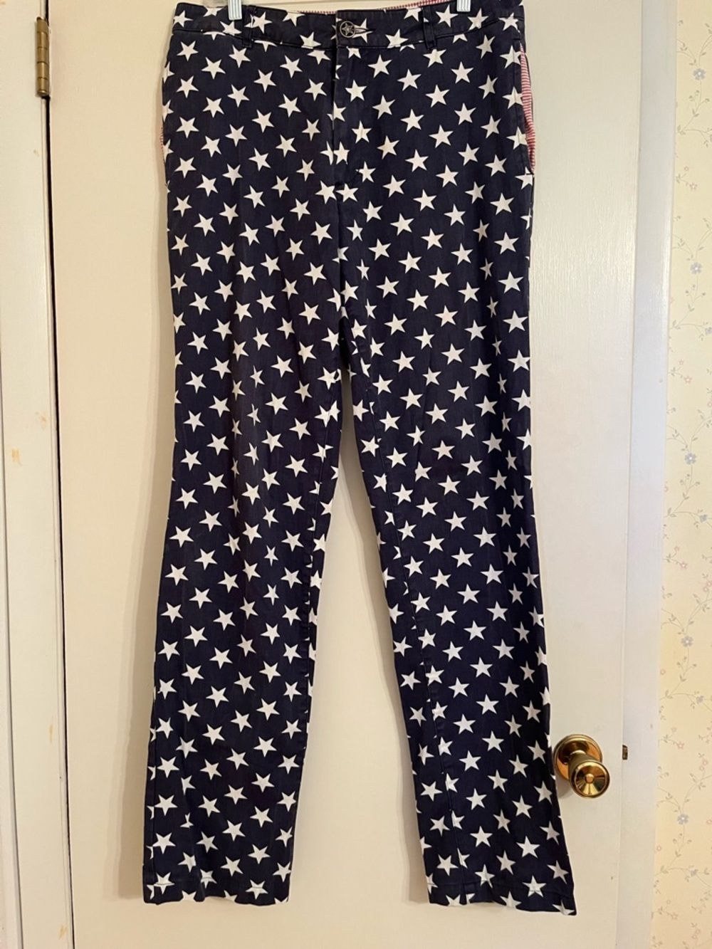 Betabrand Stars & Stripes Straight Leg Pants